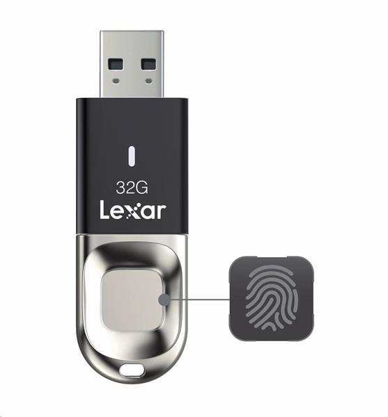 64GB Lexar® Fingerprint F35 USB 3.0 flash drive, up to 150MB/s read and 60MB/s write, Global 