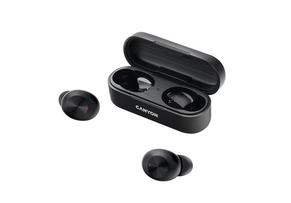 Canyon TWS-1, True Wireless Bluetooth slúchadlá do uší, nabíjacia stanica v kazete, čierne