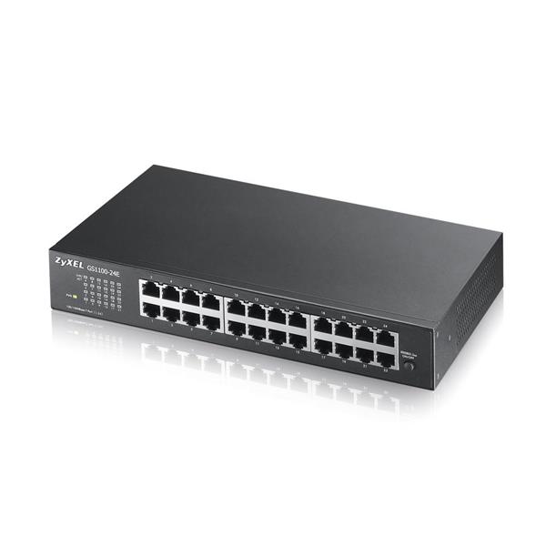 ZyXEL GS1100-24E, 24-port 10/100/1000Mbps Gigabit Ethernet switch, Fanless, 802.3az (Green), 19
