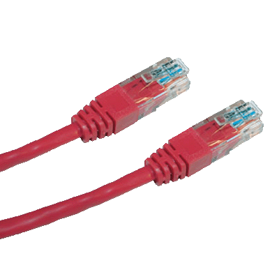 patch kábel Cat5E, UTP, 0,5m, červený