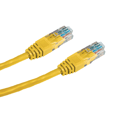 CNS Patch kábel Cat5E, UTP, 0,5m, žltý