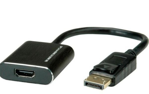 Adaptér DisplayPort/HDMI M/F, 15cm čierny, DP ver. 1.2 (4K@60Hz)