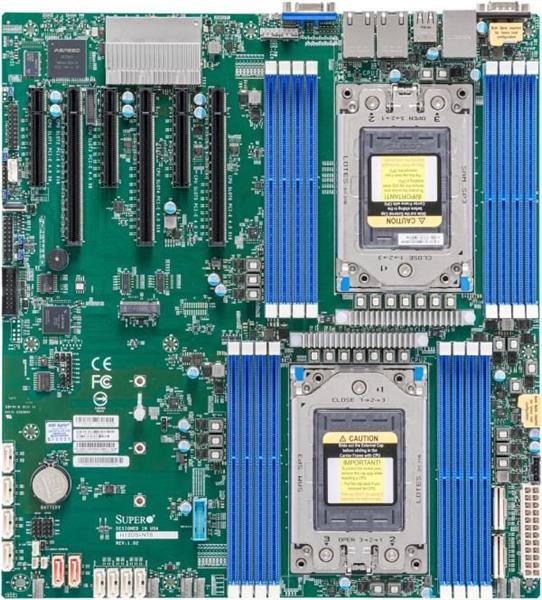 Supermicro  Dual AMD EPYC 7003/7002 Series CPUs, 10 SATA3, 2 SATADOM, 4 NVMe, Dual 10GBase-T LAN ports, 1 dedicated IPMI