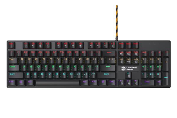 Canyon GK-4, Deimos herná klávesnica, USB, mechanická, LED podsvietenie 20 režimov, SK/CZ klávesy