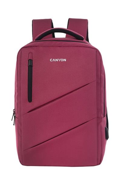 Canyon BPE-5, batoh pre 15,6´´ notebook, 22l, vodeodolný, 7 vreciek, USB-A nabíjací port, červená