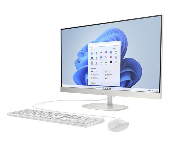 HP 27-cr0001nc AiO, R5-7520U, 27.0 1920x1080/IPS, UMA, 16GB, SSD 512GB, W11H, 2-2-0, White, WiFi+BT