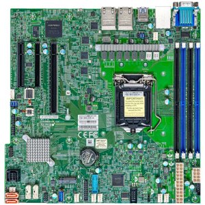 Supermicro 1xLGA1150 (Xeon E-23xx, i3), C246, 4xDDR4, 8xSATA3, 1xM.2, 1xPCIe4.0 x16, VGA, 4x LAN, IPMI