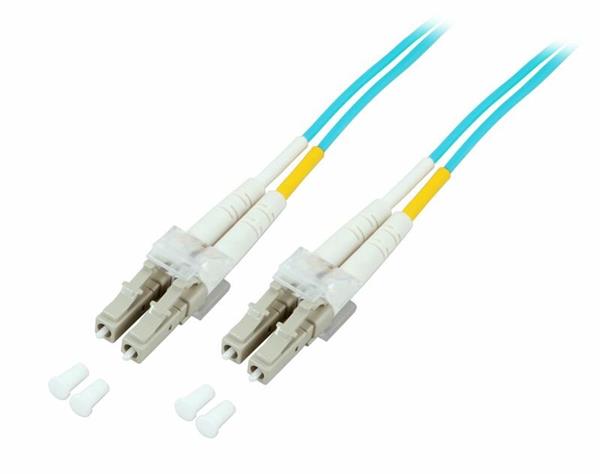 Optický  duplex kabel MM 50/125, LC/LC, LSOH, (OM3), 20m, tyrkysový