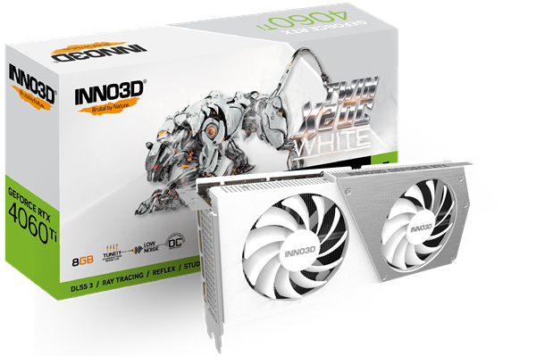 INNO3D GeForce RTX 4060 Ti Twin X2 OC WHITE 16GB/128bit, GDDR6, HDMI, 3xDP