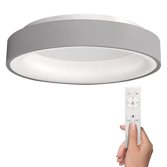 Solight LED stropné svetlo okrúhle Treviso, 48W, 2880lm, stmievateľné, diaľkové ovládanie, sivá