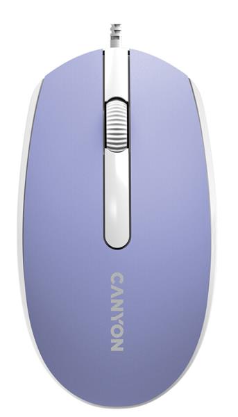 Canyon M-10, prémiová optická myš, USB, 1.000 dpi, 3 tlač, fialovo-biela