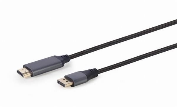 Gembird kábel DisplayPort (M) na HDMI (AM), 4K, Premium Series, 1.8 m, čierny