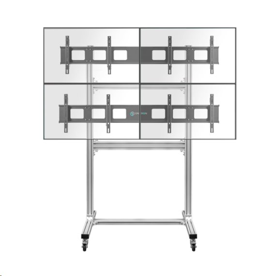 ONKRON TV mobilný stojan na videostenu pre 4 obrazovky 40"-55", strieborný