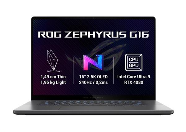 ASUS ROG ZEPHYRUS G16 GU605MZ-NEBULA026W, Ultra 9 - 185H, 16.0˝ 2560x1600 WQXGA, RTX 4080/12GB, 32GB, SSD 2TB, W11Home