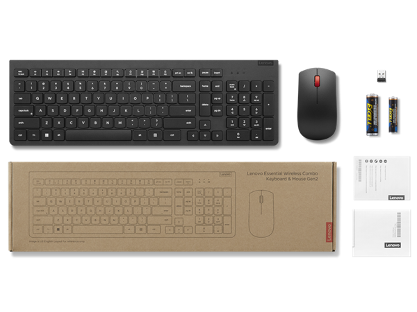 Lenovo Essential Wireless Combo Keyboard & Mouse Gen2 US EUR International - klavesnica, mys