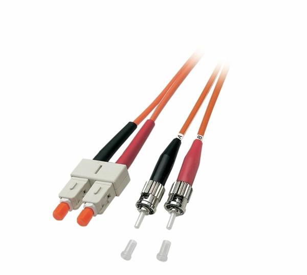 optický kábel SC-ST, 1m Duplex OM1(62.5/125µm), LSOH, 3mm, oranžový