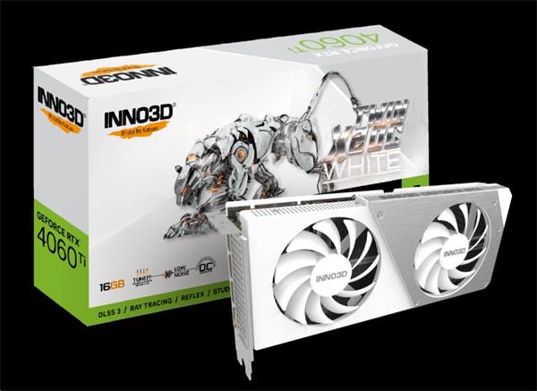 INNO3D GeForce RTX 4060TI Twin X2 OC White 16GB/128bit, GDDR6X, HDMI, 3xDP