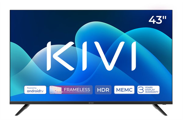 KIVI TV 43U730QB, 43" (108cm), HD LED TV, AndroidTV 11, Black, 3840x2160, 60 Hz,2x8W, 33 kWh/1000h ,HDMI ports 2