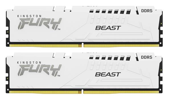 KINGSTON DIMM DDR5 32GB (Kit of 2) 6000MT/s CL30 ECC FURY Beast XMP Bílá