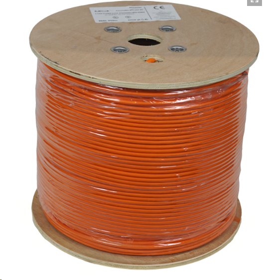Kabel Cat 6A S/FTP LSOH lanko (Dca) 27 AWG 500m oranžový 
