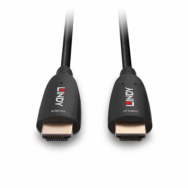 Lindy HDMI M M 20m, Ultra High Speed+Eth, 8K@60Hz, HDMI 2.1, čierny, jednosmerný, aktívny, optický