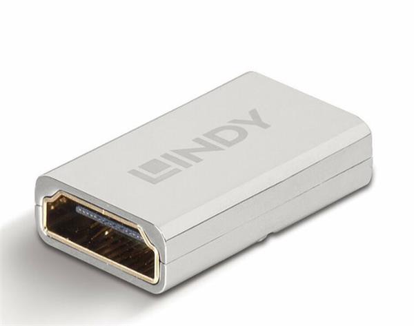 Lindy Adaptér HDMI F F, SPOJKA, pozl.konektory, celokovová SUPER SLIM, 48 Gbps, HDMI 2.1