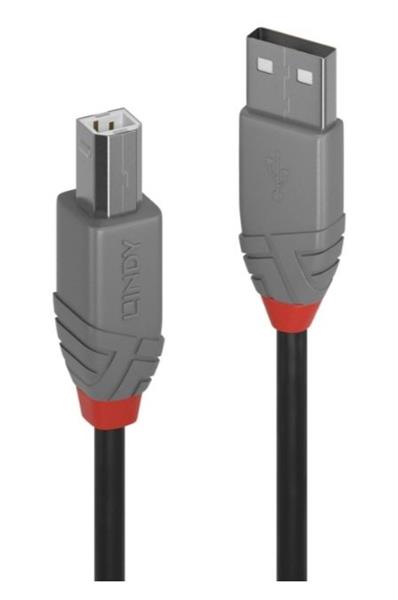 Lindy USB 2.0 A-B M M 0.5m, High Speed, čierny, Anthra Line