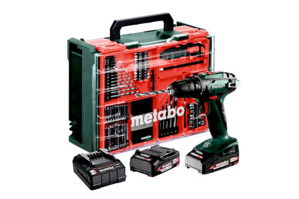 Metabo BS 18 Set, Mobilná dielňa v kufríku, 74-dielna Mobilná dielňa v kufríku, 18V 2x2Ah LiPOWER; Nabíjačka SC 36