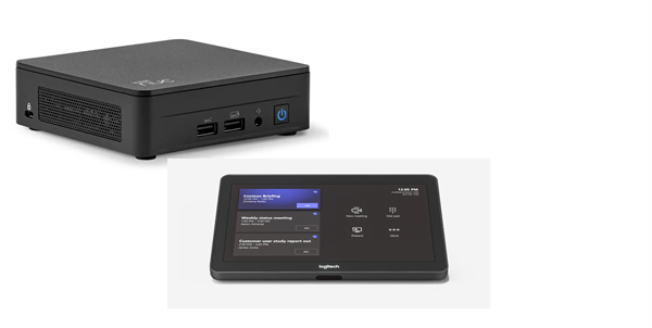 Logitech® TAPMSTBASE/1 TAP bundle with Intel NUC13L3Kv5, MS Windows 11 IoT Enterprise SAC, MS TEAMS, NO CAM -  EU Plug