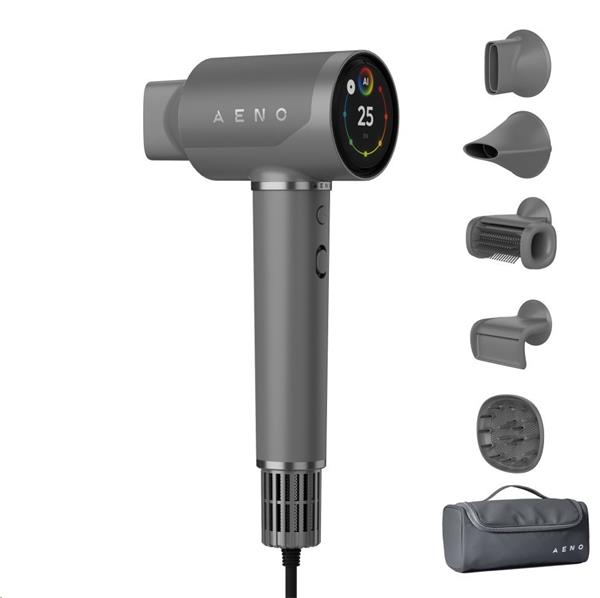 AENO Inteligentný sušič vlasov HD5, 100km h, Hlasové ovl., ionizátor, AI, NTC, Gravity senzor, Infra Senzor, 67 dB, LED