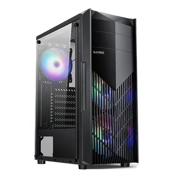 1stCOOL MONSTER EVO, skrinka ATX, 2x RGB ventilátor, USB3.0, čierna