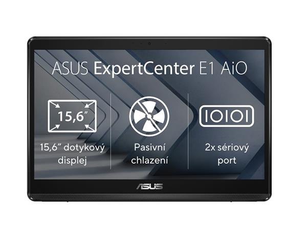 ASUS ExpertCentre E1 AiO E1600WKAT-MR8128M, N4500, 15.6˝ 1920 Touch, UMA, 8GB, SSD 128GB, FDOS