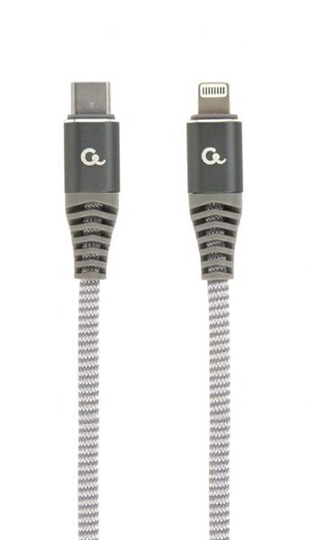 Gembird kábel nabíjací USB-C (M) na 8pin Lightning (M), 1,5 m, prémiový, opletený, biely