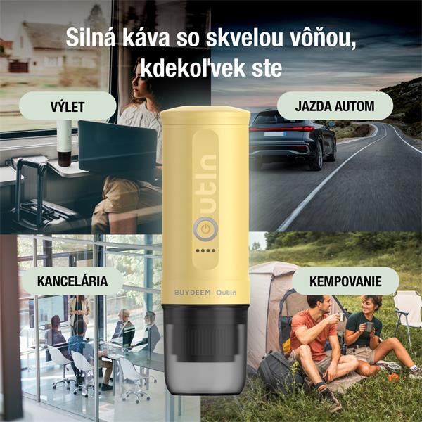 BUYDEEM OTEM-01-MY (OUTIN)  prenosný nano espresso kávovar, žltý