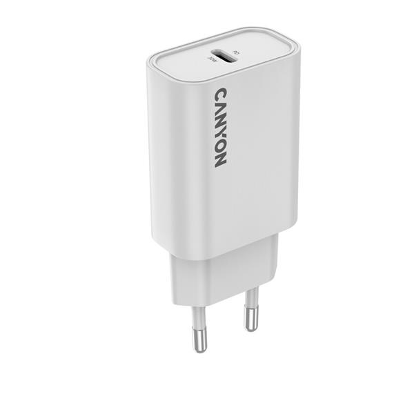 Canyon OnCharge 30CL, univerzálna cestovná nabíjačka do steny 1x USB-C, 30W PD, biela