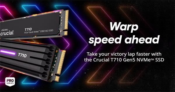 Crucial T710 1TB SSD PCIe NVMe M.2 2280, r14900MB s, w13700MB s, s chladičom