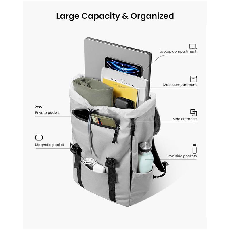 TomToc batoh Vintpack TA1 22L - White 