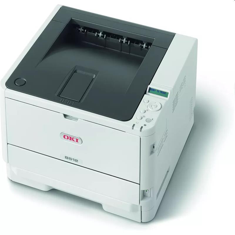 OKI B512dn, A4 LED, mono printer, 45 strán/min, 1200x1200, USB, LAN, duplex 