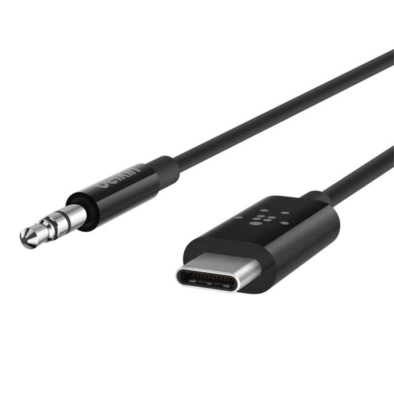 Belkin kábel RockStar 3.5mm Audio Cable with USB-C Connector 1.8m - Black 