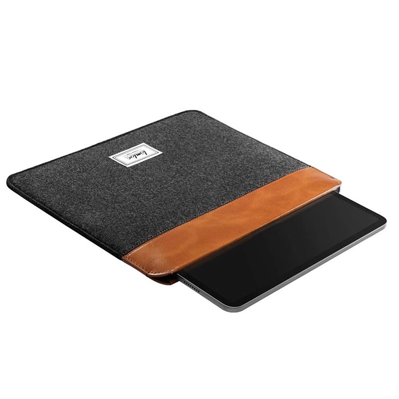 Tomtoc puzdro Felt & PU Leather Case pre Macbook Pro 14" - Gray/Brown 
