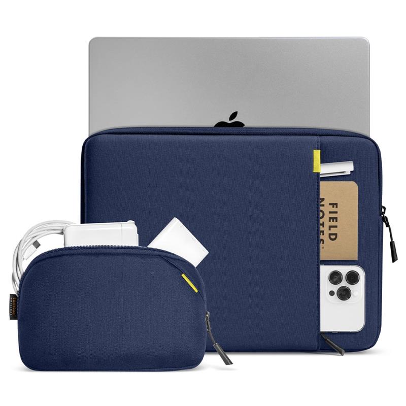 Tomtoc puzdro Recycled Sleeve with Pouch pre Macbook Pro 14" M1/M2/M3 - Navy Blue 
