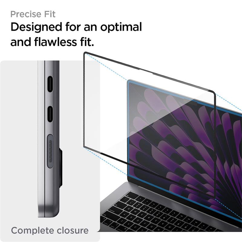 Spigen ochranné sklo Glas.tR Slim pre Macbook Air 15" M2/M3/M4 - Black Frame 
