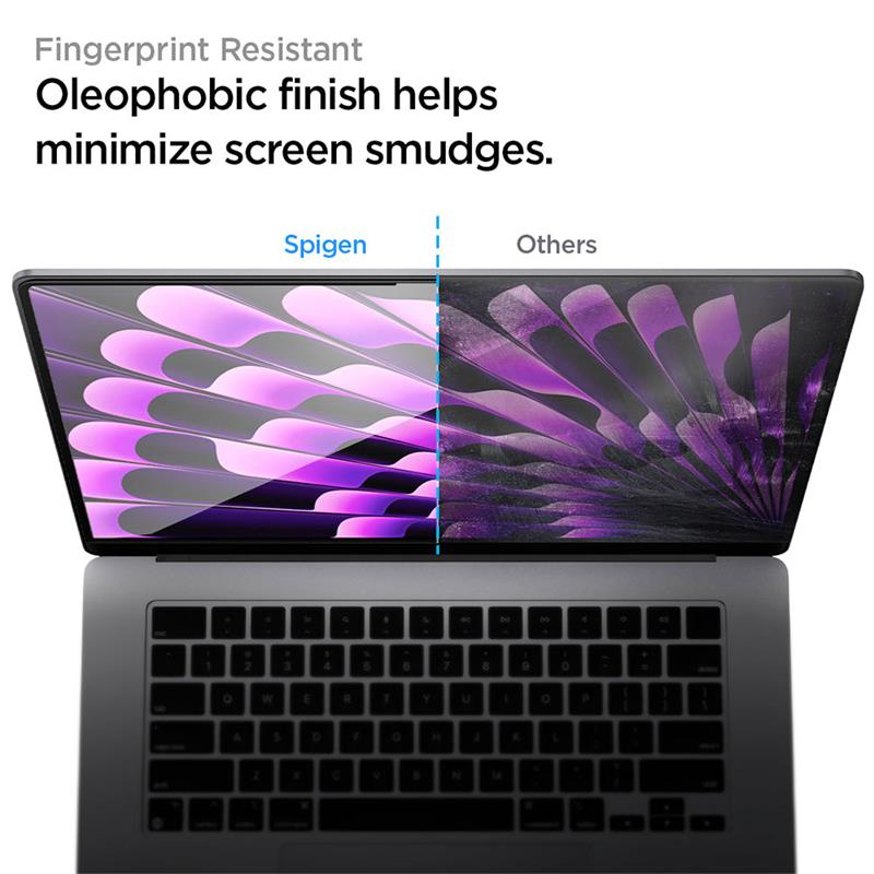 Spigen ochranné sklo Glas.tR Slim pre Macbook Air 15" M2/M3/M4 - Black Frame 