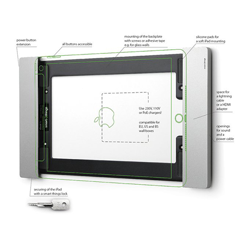 smart things sDock Fix Pro Silver - wall mount for iPad Pro 12,9" (1st + 2nd gen.) 