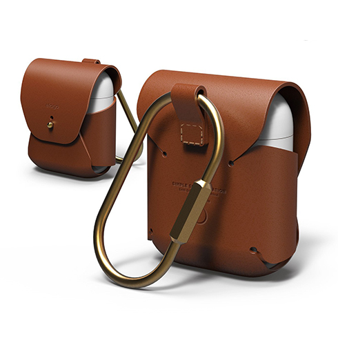 Elago Airpods Leather Case - Brown 