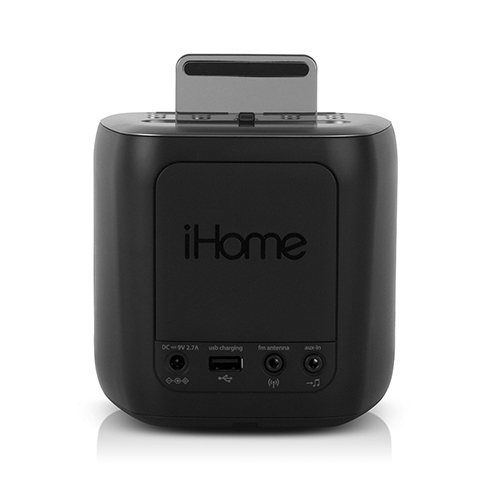 iHome Dual Alarm FM Clock Radio with Lightning Connector - Gunmetal 