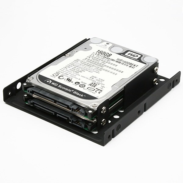 AXAGON RHD-225, kovový rámček pre 2x 2.5" HDD/SSD do 3.5" pozície, montáž ventilátora 
