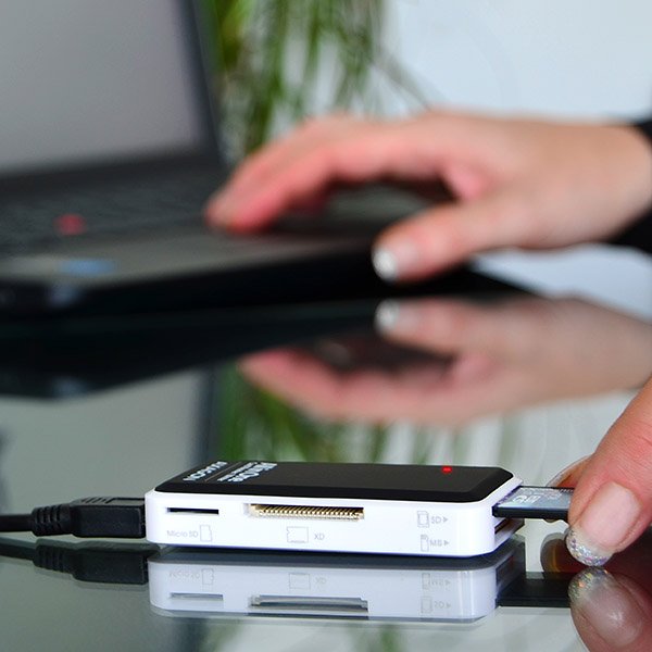 AXAGON CRE-X1, USB-A externá MINI čítačka kariet, 5-slot SD/microSD/MS/CF/xD 