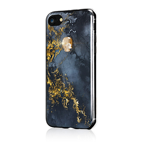 Swarovski kryt Treasure pre iPhone 8 - Onyx/Gold Skull 