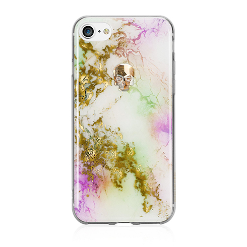 Swarovski kryt Treasure pre iPhone 8 - Unicorn/Gold Skull 
